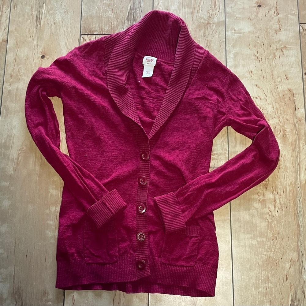 Mossimo Supply Co., cardigan w/ shawl collar, Women’s size Medium, red